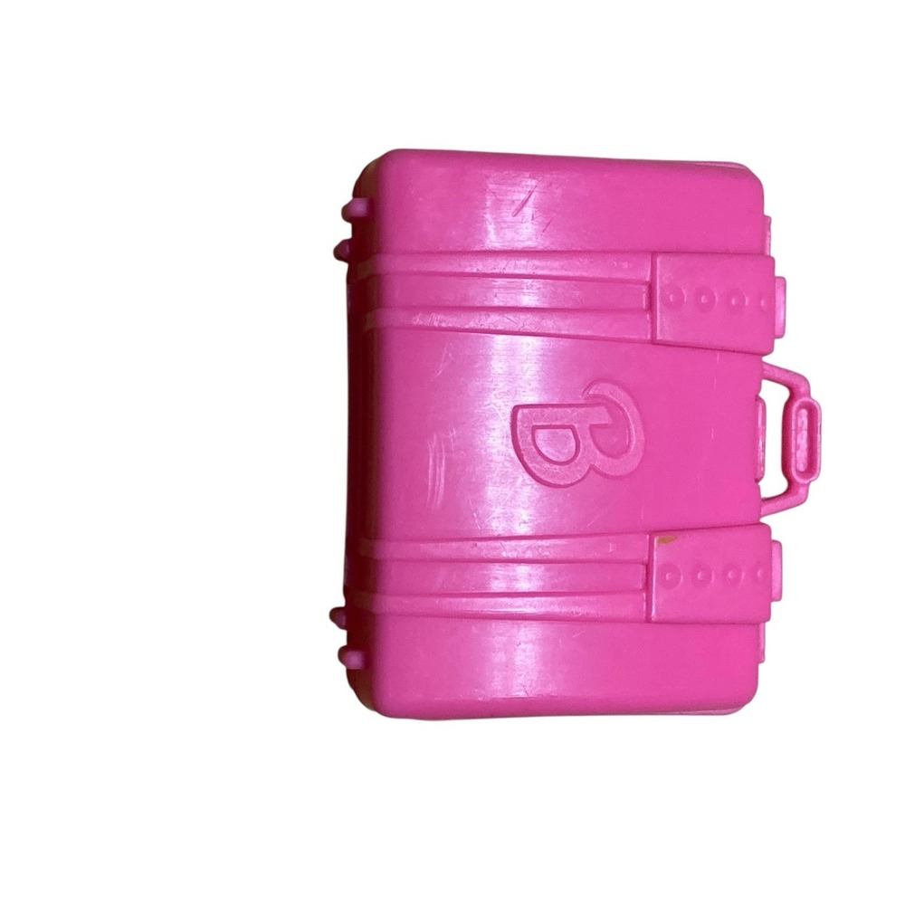 Vintage Barbie Doll Sized Small Pink Luggage Suitcase 1980s